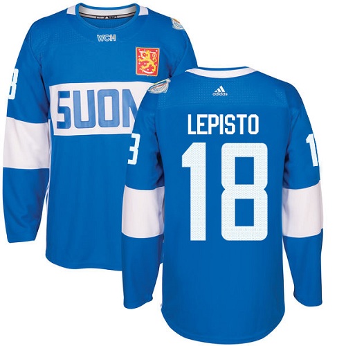 Kinder Team Finland #18 Sami Lepisto Authentic Blau Auswärts 2016 World Cup